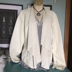Kate & Mallory perforated waterfall collar jacket